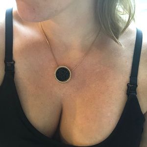 Swarovski gold circle pendant